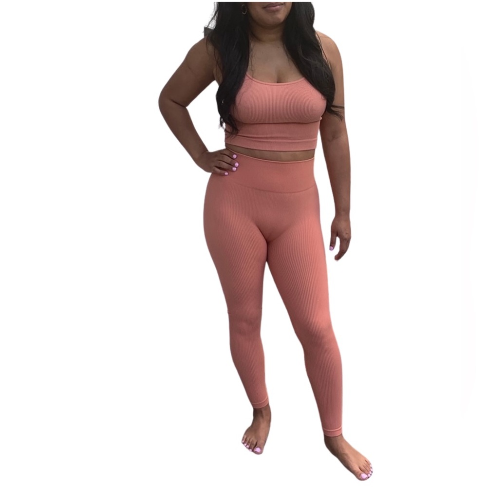 Ribbed Crop Cami and Legging Set